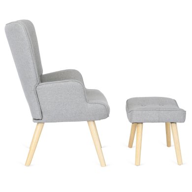 Крісло м'яке з підставкою Mebel Elit LOZANO 2 Сірий ME.LOZANO2/P/DK/T/FW фото - 7