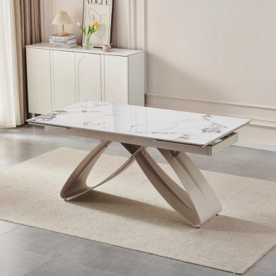 Розкладний обідній стіл Mebel Elit LUIGI Marmur Білий - 4 Розкладний обідній стіл Mebel Elit LUIGI Marmur Білий ME.LUIGI/B/KASZ/S160-240 фото - 4