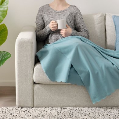 IKEA Плед THORGUN 120x160 см Голубой (ИКЕА ТОРГАН) 40513461 фото - 3