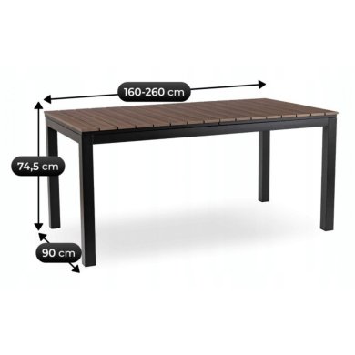 Розкладний садовий стіл Mebel Elit ARGOS 160-260 см Горіх ME.ARGOS/160-260/O/CZ/OGR/S фото - 10