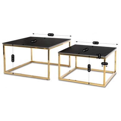 Комплект журнальных столов Mebel Elit TENOR Marmur Черный ME.TENOR/CZCER/ZL/L фото - 8