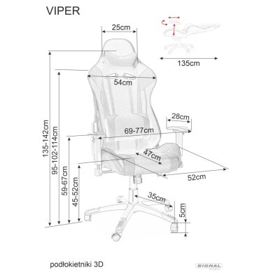 Геймерское кресло Signal Viper Красный OBRVIPERCC фото - 3