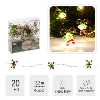 Новогодняя гирлянда Chomik 20 LED 2,2 м Теплый-белый LED2199 фото - 2