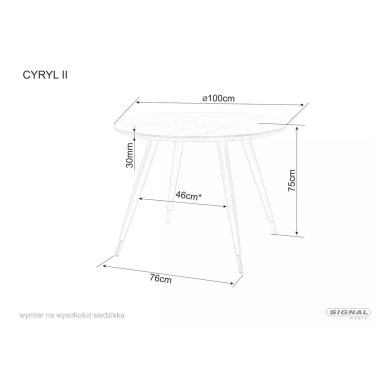 Обеденный стол Signal CYRYL II Marmur Черный CYRYLCCFI100 фото - 10