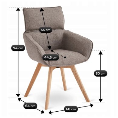 Обеденный стул поворотный Mebel Elit DIAS Коричневый ME.DIAS/BR/T/K фото - 9
