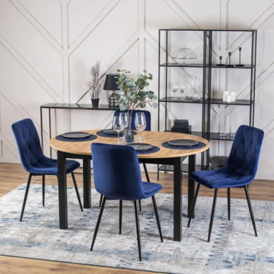 Обеденный комплект мебели Mebel Elit HARRY ROBIN | Дуб ривьера / Черный / Синий HARRY/DR/CZ/S/ROBIN/GR/V/Z4/K фото - 3