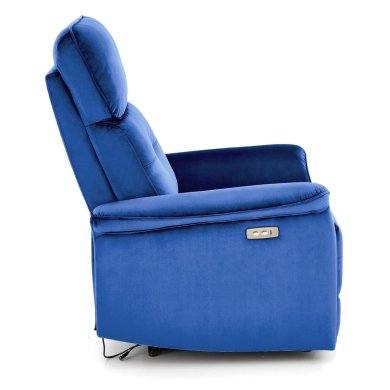 Кресло мягкое раскладное с реклайнером Halmar SEMIR Welur Синий V-CH-SEMIR-FOT-GRANATOWY фото - 4