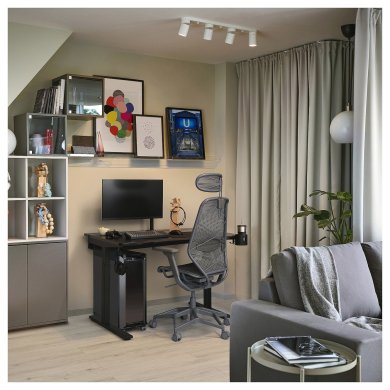 Комп'ютерний стіл UTVISNING Чорний - 4 IKEA Комп'ютерний стіл UTVISNING Чорний (ИКЕА УТМАНИНГ) 29571706 фото - 4