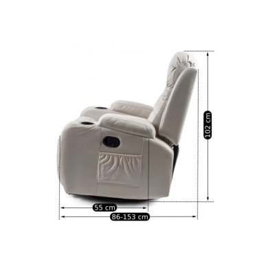 Крісло м'яке розкладне масажне з реклайнером Mebel Elit BOX Бежевий box/eko/bez фото - 9