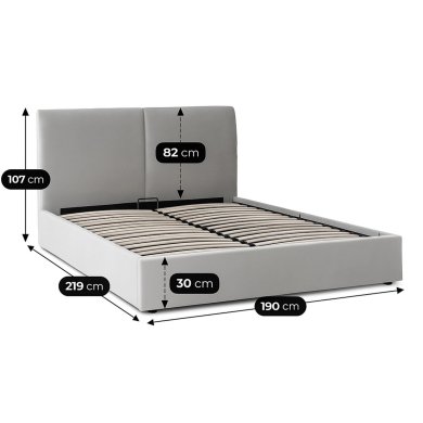 Кровать Mebel Elit MARSYLIA Welur 180x200 см Серый ME.MARSYLIA/180/P/V/LOZZPOJ фото - 10