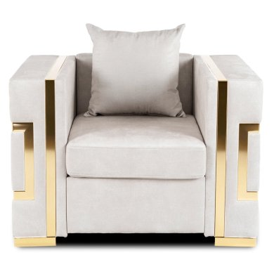 Кресло мягкое Mebel Elit PALLAZO 1S Welur Кремовый ME.PALLAZO1S/KR/ZL/V/FW фото - 2
