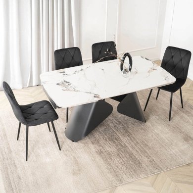 Раскладной обеденный стол Mebel Elit VERONA Marmur Белый ME.VERONA/B/CZ/CER/S160-220 фото - 5