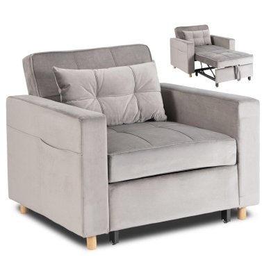 Кресло мягкое раскладное Mebel Elit SOLOR Welur Серый ME.SOLOR2/P/V/FW