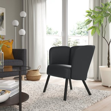 Кресло мягкое HERRAKRA Черный - 4 IKEA Кресло мягкое HERRAKRA Черный (ИКЕА ЭРРАКРА) 20535548 фото - 4