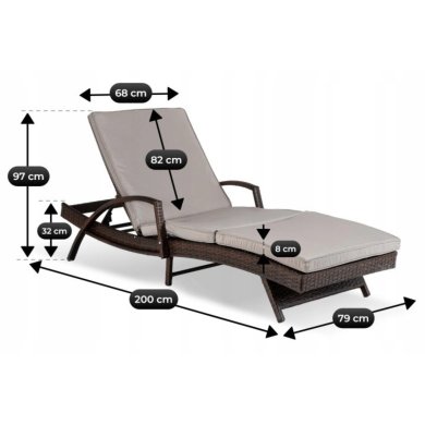 Шезлонг Mebel Elit FELIZ Серый ME.FELIZ/JP/T/OGR/LEZ фото - 9