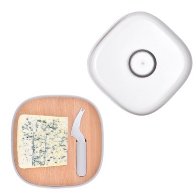 Ємність для зберігання сиру з ножем Duka Skydd | Прозорий / Білий / Бук - 2 Ємність для зберігання сиру з ножем Duka Skydd | Прозорий / Білий / Бук 1218719 фото - 2