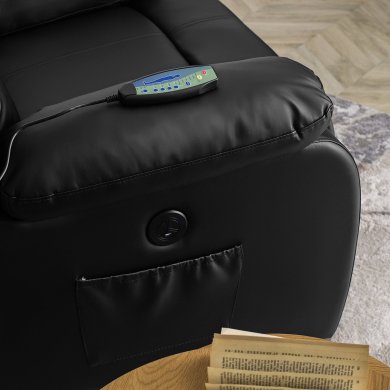 Кресло мягкое раскладное массажное с реклайнером Mebel Elit BONO Черный ME.BONO/CZ/E/FW фото - 15