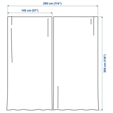 IKEA Шторы DYTAG 145x300 см 2 шт Бежевый (ИКЕА DYTAG) 80607820 фото - 8