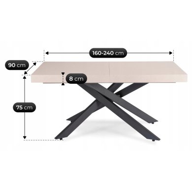 Розкладний обідній стіл Mebel Elit HAMPTON Кашемір ME.HAMPTON/KASZ/CZ/S160-240 фото - 10