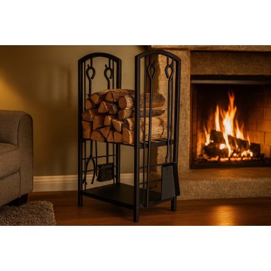 Дровница с аксессуарами Garden Line 40x30x74 см Черный KOM5882 фото - 6