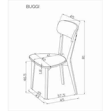 Обеденный стул Halmar Buggi Белый V-PL-N-BUGGI фото - 10