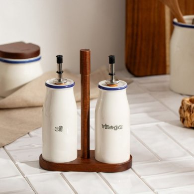 Набір ємностей для олії та оцту Homla MODERN Білий - 6 Набір ємностей для олії та оцту Homla MODERN Білий 236941 фото - 6