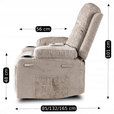 Кресло мягкое раскладное массажное с реклайнером Mebel Elit BOX Welur Бежевый ME.BOX/BZ/V/FW фото - 18