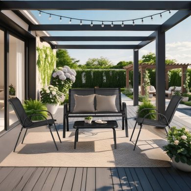 Комплект садових меблів Mebel Elit MINNESOTA Чорний - 9 Комплект садових меблів Mebel Elit MINNESOTA Чорний ME.MINNESOTA/CZ/T/OGR/ZES фото - 9