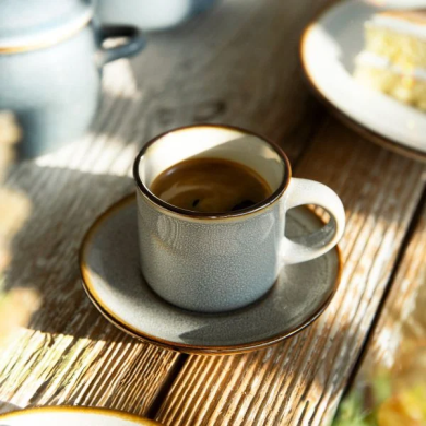 Чашка з блюдцем Homla LARISA 80 мл | Кремовий - 5 Чашка з блюдцем Homla LARISA 80 мл | Кремовий 218395 фото - 5