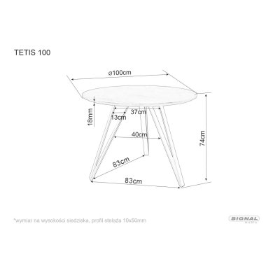 Обеденный стол Signal TETIS Дуб TETISDCFI100 фото - 8