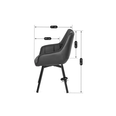 Обідній стілець поворотний Mebel Elit LUNA Чорний - 7 Обідній стілець поворотний Mebel Elit LUNA Чорний ME.LUNA/CZ/E/K фото - 7