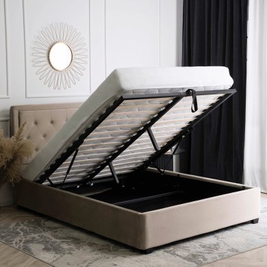 Ліжко Mebel Elit CROS Welur 140x200 см Бежевий - 5 Ліжко Mebel Elit CROS Welur 140x200 см Бежевий ME.CROS/140/BZ/V/LOZZPOJ фото - 5