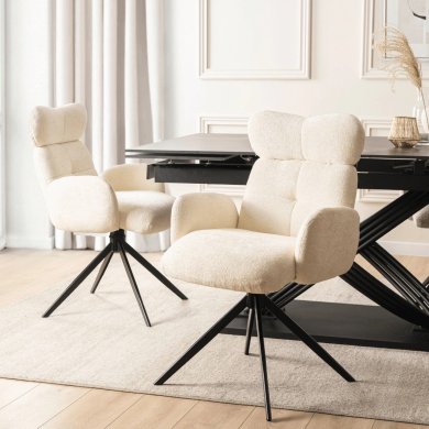 Обідній стілець поворотний Mebel Elit ALVARO Boucle Кремовий ME.ALVARO/KR/TB/K фото - 5