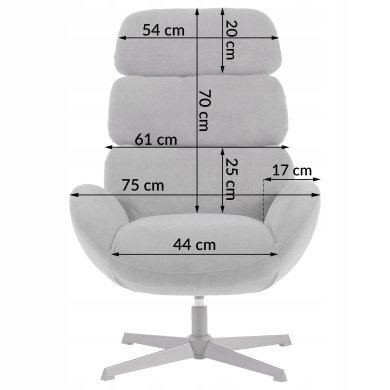 Кресло мягкое поворотное Kontrast AXEL Welur Темно-серый 5.01.83994 фото - 13