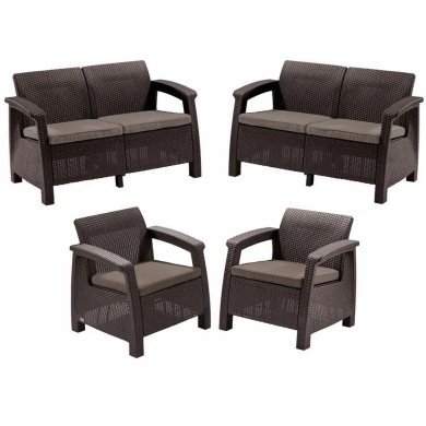 Комплект садових меблів Keter CORFU REST Коричневий 241724 фото - 2