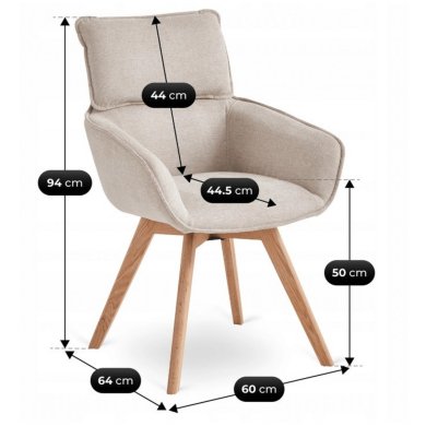 Обеденный стул поворотный Mebel Elit DIAS Бежевый ME.DIAS/BZ/T/K фото - 9
