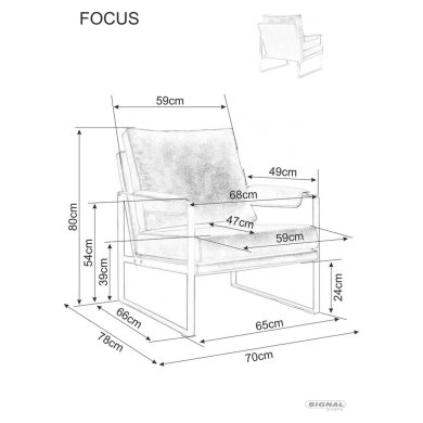 Крісло м'яке Signal FOCUS BREGO Сірий FOCUSBRCSZ фото - 3