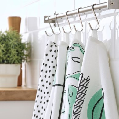 IKEA Набор кухонных полотенец RINNIG 45х60 см 4 шт Принт (ИКЕА РИННИГ) 60476354 фото - 3