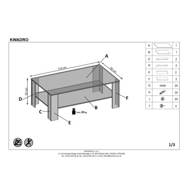 Журнальний стіл Halmar KWADRO Дуб сан-ремо V-PL-KWADRO-LAW-SAN_REMO фото - 2