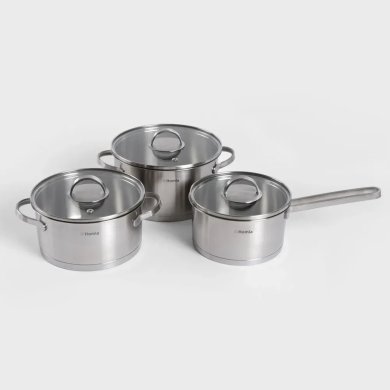 Набор каструль с крышками Homla EATALY Серебристый 236684