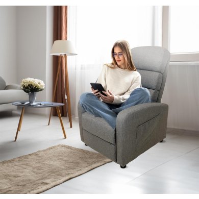 Крісло м'яке розкладне з реклайнером Kontrast CHILI Сірий 5.01.14447 фото - 6