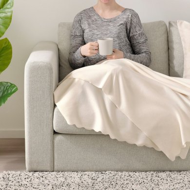 Плед THORGUN 120x160 см Кремовий - 2 IKEA Плед THORGUN 120x160 см Кремовий (ИКЕА ТОРГАН) 80512799 фото - 2