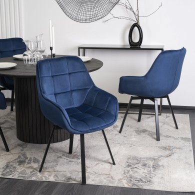 Обеденный стул поворотный Mebel Elit LUNA Welur Синий ME.LUNA/GR/V/K фото - 8