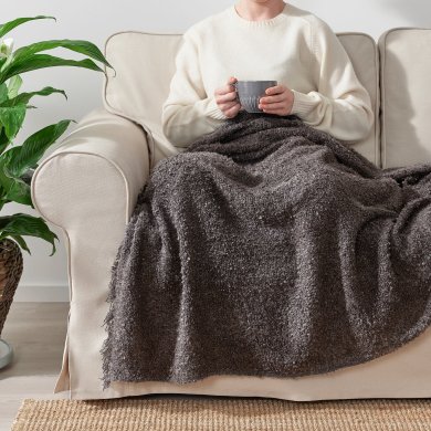 Плед SANDBRODD 130х170 см Антрацит - 3 IKEA Плед SANDBRODD 130х170 см Антрацит (ИКЕА СЭНДБРОДД) 00562038 фото - 3