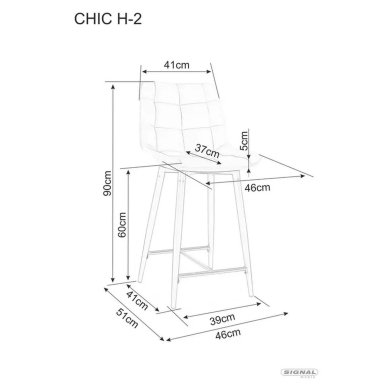 Барный стул Signal CHIC H-2 Welur Черный CHICH2VCC фото - 5