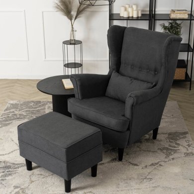 Кресло мягкое с пуфом Mebel Elit EVAN 2 Темно-серый - 9 Кресло мягкое с пуфом Mebel Elit EVAN 2 Темно-серый ME.EVAN2/CP/CZ/T/FWPD фото - 9