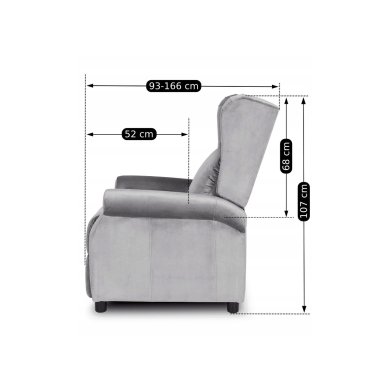 Кресло мягкое раскладное с реклайнером Mebel Elit SIMON Серый - 14 Кресло мягкое раскладное с реклайнером Mebel Elit SIMON Серый ME.SIMON/P/V/FW фото - 14