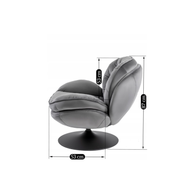 Кресло мягкое поворотное с подставкой Mebel Elit FIONA Серый ME.FIONA/P/V/FW фото - 9