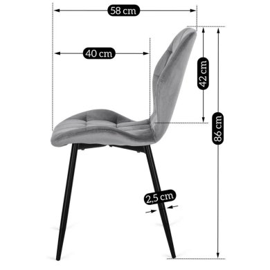 Обідній стілець Mebel Elit LUCKY Welur Сірий ME.LUCKY/P/V/K фото - 12