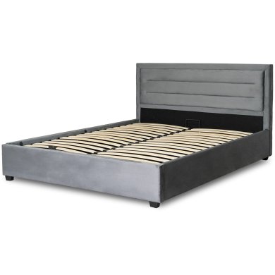 Ліжко Mebel Elit BLOOM Welur 160x200 см Сірий - 2 Ліжко Mebel Elit BLOOM Welur 160x200 см Сірий ME.BLOOM/160/CP/V/LOZZPOJ фото - 2